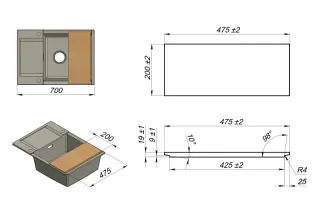 Доска разделочная Ясень Granula ДСК-00004